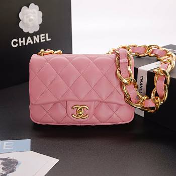 	 Bagsaaa Chanel Funky Town Small Flap Bag In Pink - 17x21x6cm