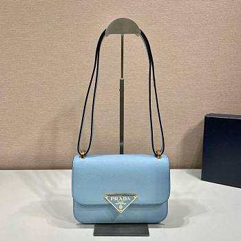 	 Bagsaaa Prada Embleme Saffiano shoulder bag in blue - 22x15x6cm