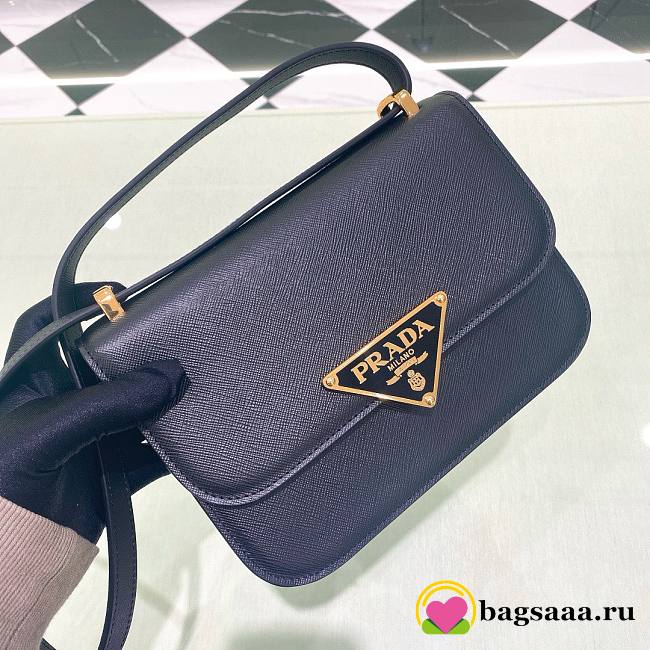 	 Bagsaaa Prada Embleme Saffiano shoulder bag in dark blue - 22x15x6cm - 1
