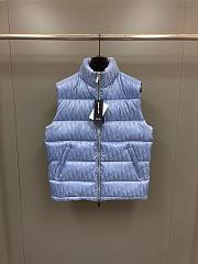 Bagsaaa Dior Oblique Down Vest Blue Technical Jacquard - 1