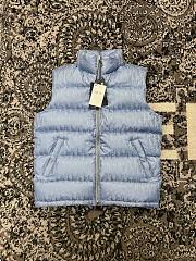 Bagsaaa Dior Oblique Down Vest Blue Technical Jacquard - 6