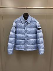 Bagsaaa Dior Oblique Down Jacket Blue Technical Jacquard 02 - 1