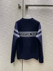 Bagsaaa Dior Reversible Round-Neck Sweater Blue Double-Sided Technical Cashmere with Dior Oblique Motif - 3