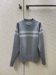 	 Bagsaaa Dior Reversible Round-Neck Sweater Grey Double-Sided Technical Cashmere with Dior Oblique Motif - 1
