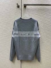 	 Bagsaaa Dior Reversible Round-Neck Sweater Grey Double-Sided Technical Cashmere with Dior Oblique Motif - 2