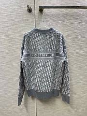 	 Bagsaaa Dior Reversible Round-Neck Sweater Grey Double-Sided Technical Cashmere with Dior Oblique Motif - 3