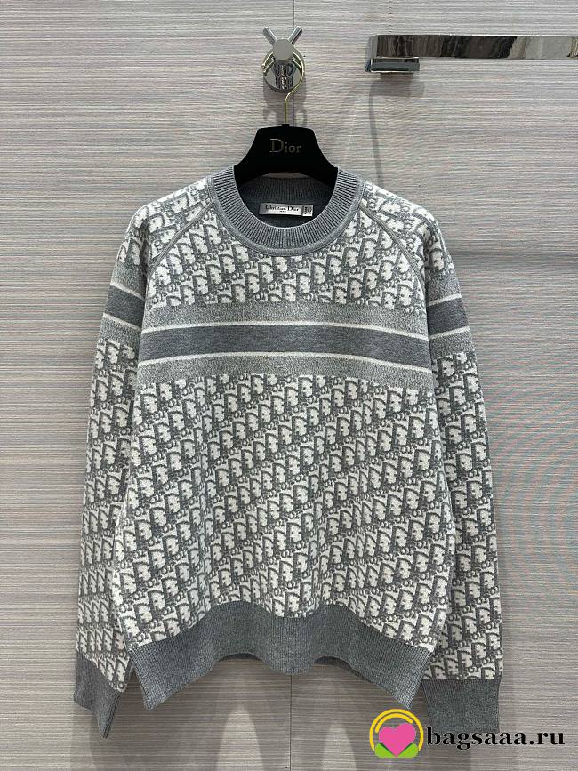 Bagsaaa Dior Reversible Crew-Neck Sweater Gray Double Sided  - 1