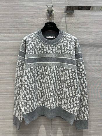 Bagsaaa Dior Reversible Crew-Neck Sweater Gray Double Sided 