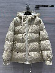 Bagsaaa Dior Alps Hooded Puffer Jacket  White with Gold-Tone Allover Butterfly Motif - 1