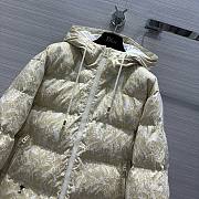 Bagsaaa Dior Alps Hooded Puffer Jacket  White with Gold-Tone Allover Butterfly Motif - 5