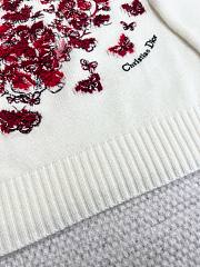 Bagsaaa Dior Embroidered Sweater Ecru and Red Cashmere Knit  - 3
