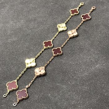 Bagsaaa Van Cleef & Arpel Alhambra Bracelet 5 motif with red