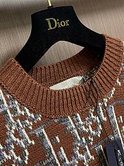 Bagsaaa Dior Oblique Sweater Brown and Blue Wool Jacquard - 3