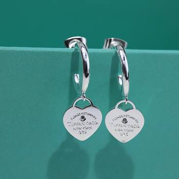 Bagsaaa Tiffany & Co Heart Diamond Earrings