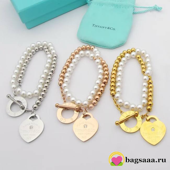 Bagsaaa Tiffany & Co Wrap Bead Bracelet with Pearls and a Diamond - 1