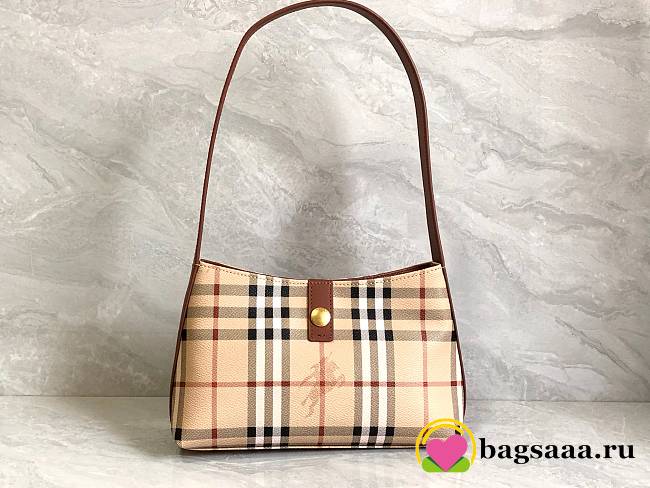 Bagsaaa Burberry Haymarrket Check Brown Shoulder Bag - 26*7*16cm - 1