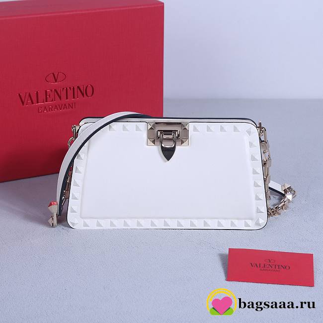 	 Bagsaaa Valentino Garavani Rockstud bag in calfskin white - 21*12*6cm - 1