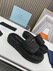 Bagsaaa Prada woven flatform sandals black - 6