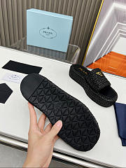 Bagsaaa Prada woven flatform sandals black - 5