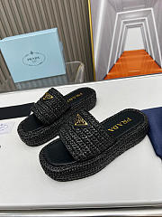 Bagsaaa Prada woven flatform sandals black - 4