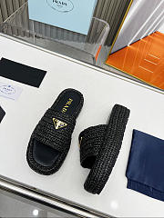 Bagsaaa Prada woven flatform sandals black - 3