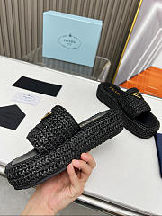 Bagsaaa Prada woven flatform sandals black - 2