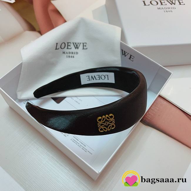 Bagsaaa Loewe Satin Black Headband - 1