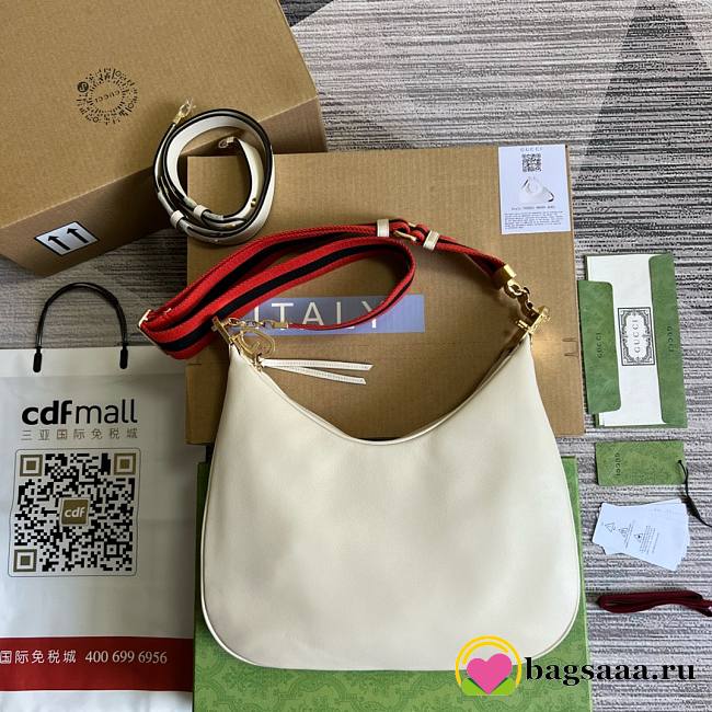 Bagsaaa Gucci Attache Large Shoulder Bag In White - 35*32*6cm - 1