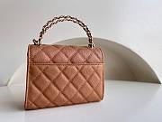 Bagsaaa Chanel Top Handle Brown Caviar Bag - 14.5x11.5x5.5cm - 5