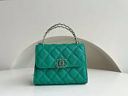 	 Bagsaaa Chanel Top Handle Green Caviar Bag - 14.5x11.5x5.5cm - 1