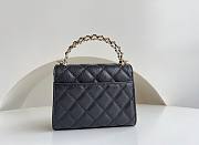 	 Bagsaaa Chanel Top Handle Black Caviar Bag - 14.5x11.5x5.5cm - 4