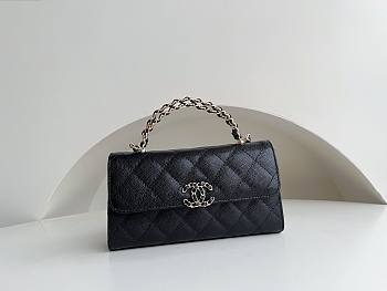 	 Bagsaaa Chanel Top Handle Black Caviar Bag - 18x10x4.5cm
