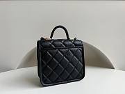 	 Bagsaaa Chanel Mini School Memory Top Handle Flap Bag Black Caviar - 17x20.5x6cm - 6