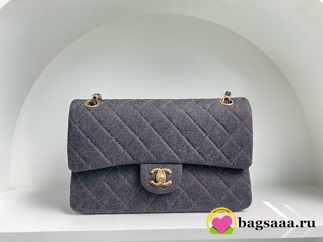 Bagsaaa Chanel Flap Bag Grey - 25x17x7cm - 1