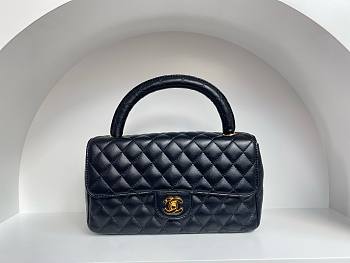 Bagsaaa Chanel Top Handle Soft Leather Black Medium size - 25cm