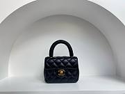 	 Bagsaaa Chanel Top Handle Soft Leather Black Mini size - 18cm - 1