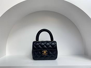 	 Bagsaaa Chanel Top Handle Soft Leather Black Mini size - 18cm