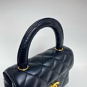 	 Bagsaaa Chanel Top Handle Soft Leather Black Mini size - 18cm - 2