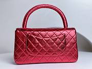 Bagsaaa Chanel Vintage Red Leather Top handle Flap Bag - 25cm - 3