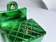 	 Bagsaaa Chanel Vintage Green Leather Top handle Flap Bag - 18cm - 3