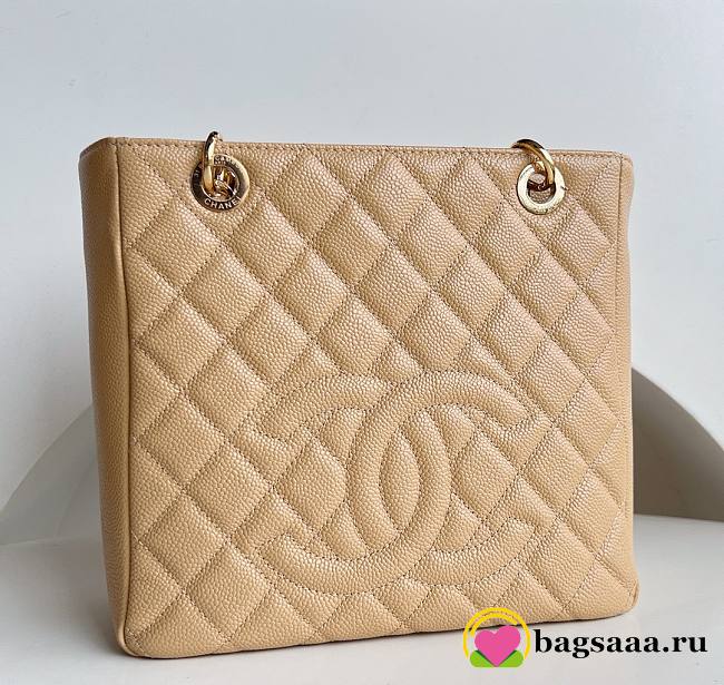 Bagsaaa Chanel Shopping Tote Caviar Leather In Beige - 24x25.5cm - 1
