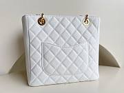 	 Bagsaaa Chanel Shopping Tote Caviar Leather In White - 24x25.5cm - 3