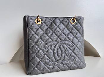 	 Bagsaaa Chanel Shopping Tote Caviar Leather In Grey - 24x25.5cm