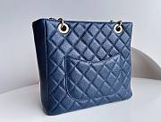 	 Bagsaaa Chanel Shopping Tote Caviar Leather In Blue - 24x25.5cm - 3