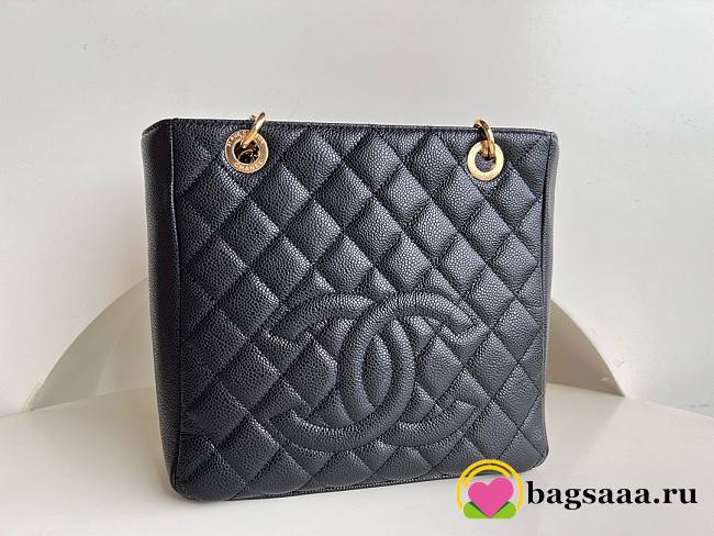 	 Bagsaaa Chanel Shopping Tote Caviar Leather In Black - 24x25.5cm - 1