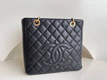 	 Bagsaaa Chanel Shopping Tote Caviar Leather In Black - 24x25.5cm