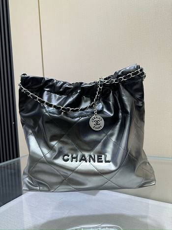 Bagsaaa Chanel 22 tote bag black and silver - 39x42x8cm
