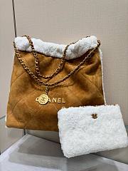 Bagsaaa Chanel 22 Bag Brown Suede Gold Hardware - 39x42x8cm - 2