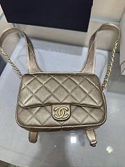 Bagsaaa Chanel Backpack In Gold Leather - 19x20x5.5cm - 6