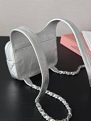 	 Bagsaaa Chanel Backpack In Silver Leather - 19x20x5.5cm - 6